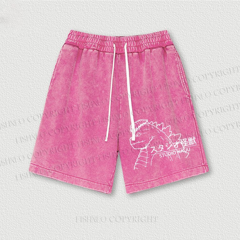 Studio Kaiju Gozila Washed Vintage Shorts