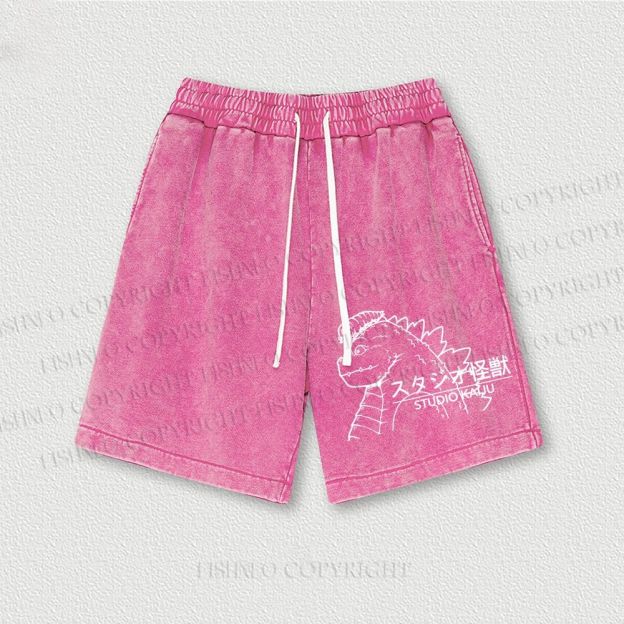 Studio Kaiju Gozila Washed Vintage Shorts