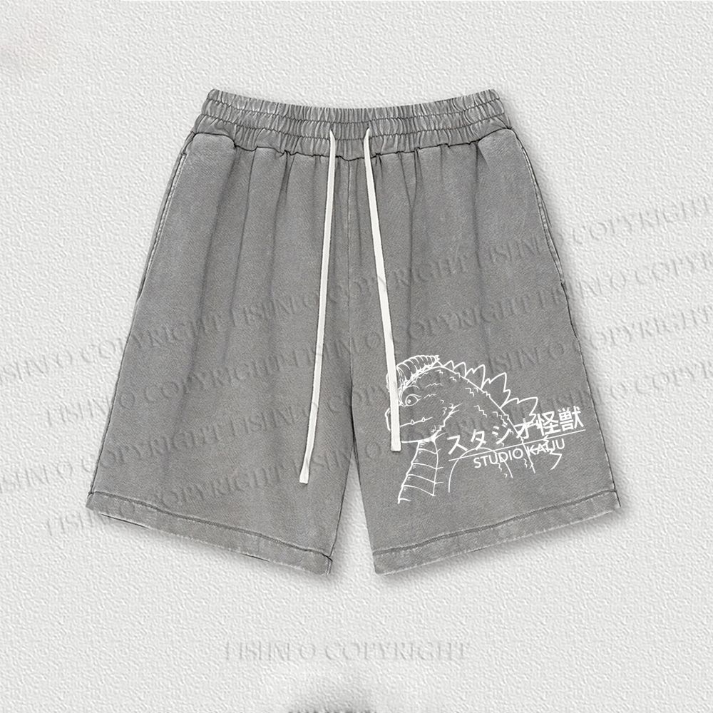 Studio Kaiju Gozila Washed Vintage Shorts