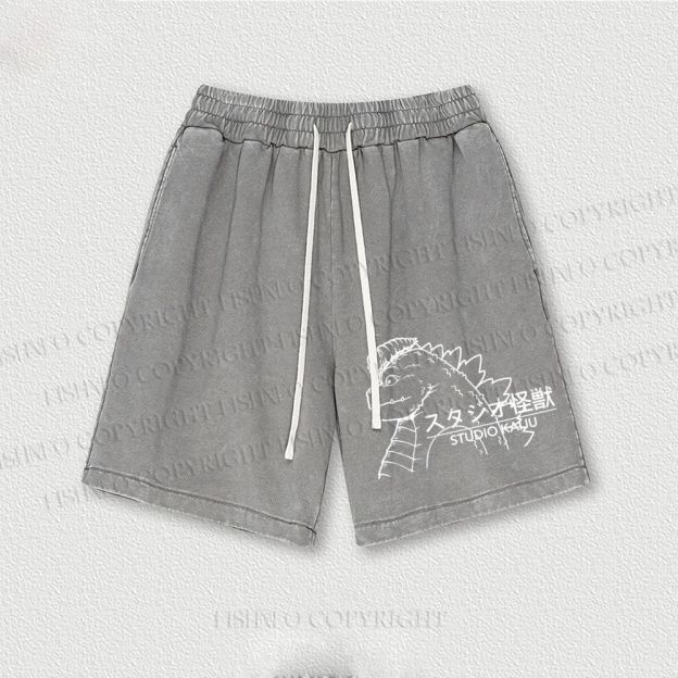 Studio Kaiju Gozila Washed Vintage Shorts