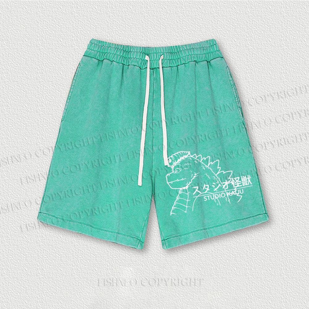 Studio Kaiju Gozila Washed Vintage Shorts