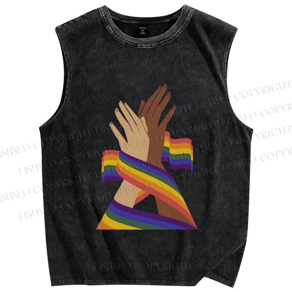Unisex Pride Printed Washed Tank Top