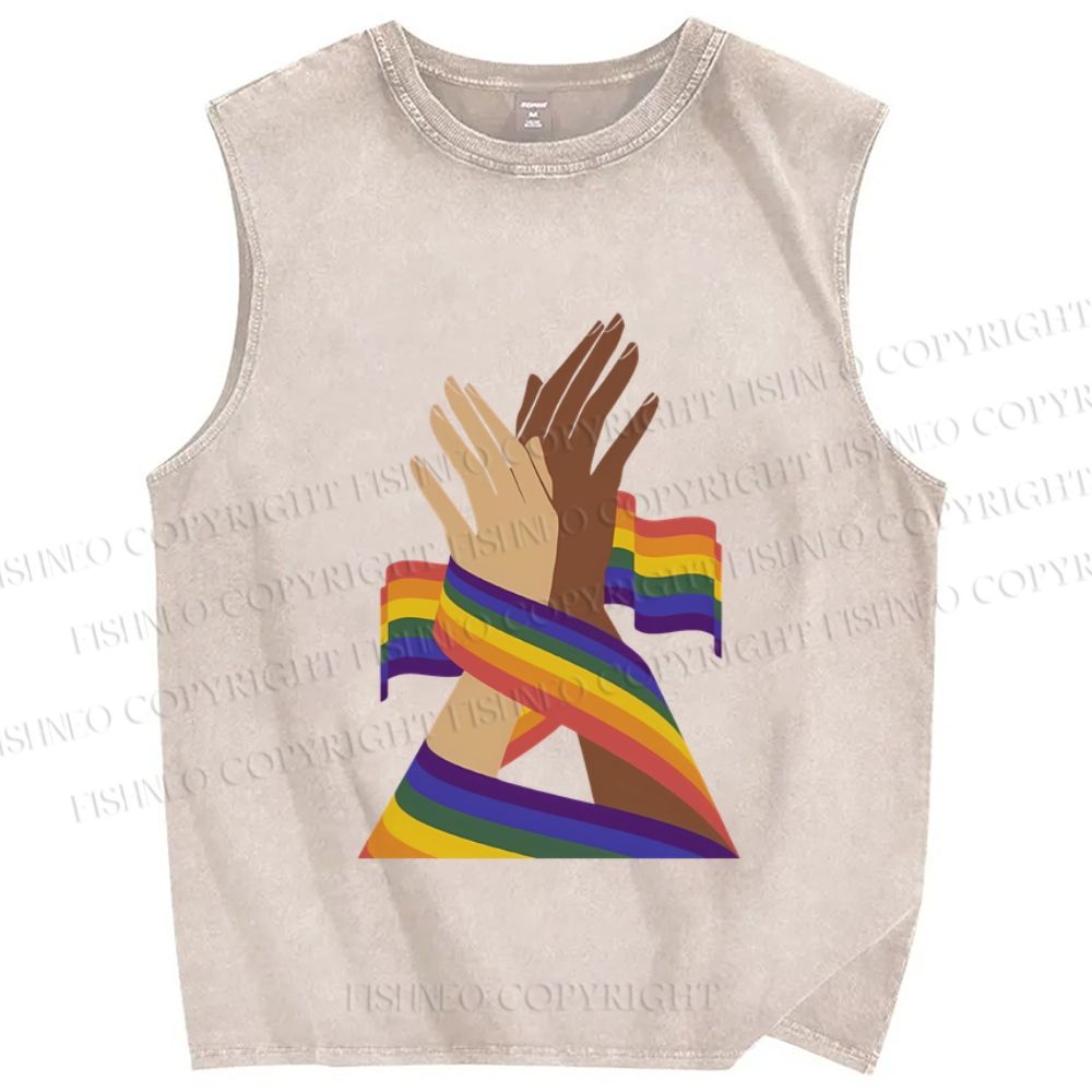 Unisex Pride Printed Washed Tank Top