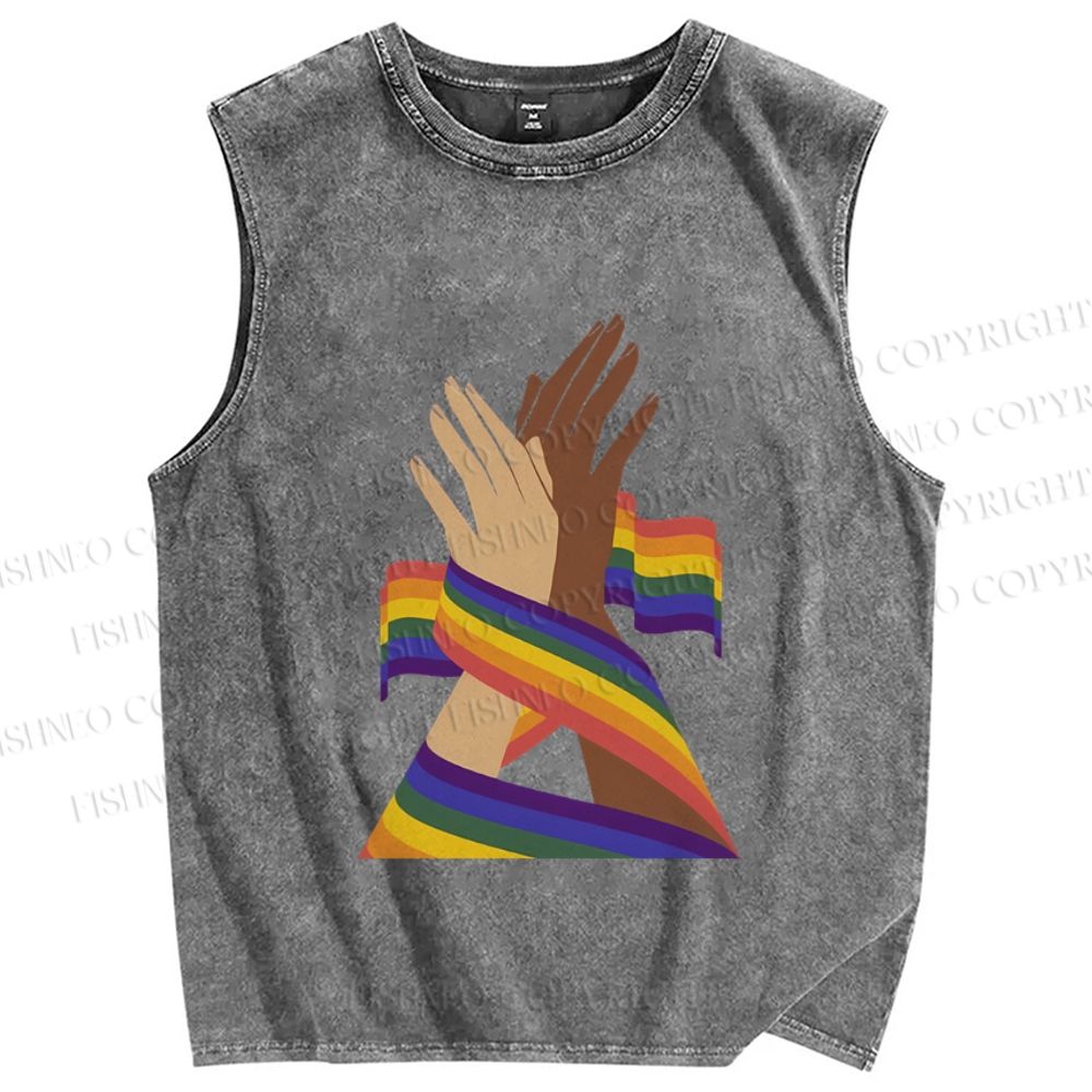 Unisex Pride Printed Washed Tank Top