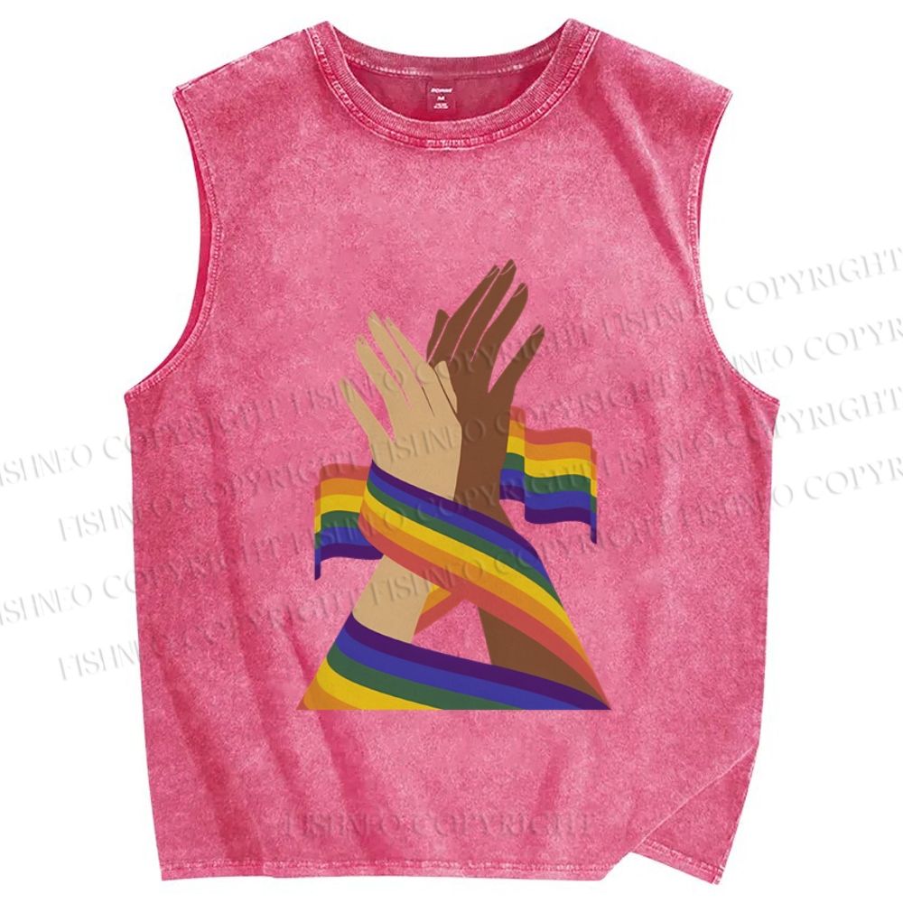 Unisex Pride Printed Washed Tank Top
