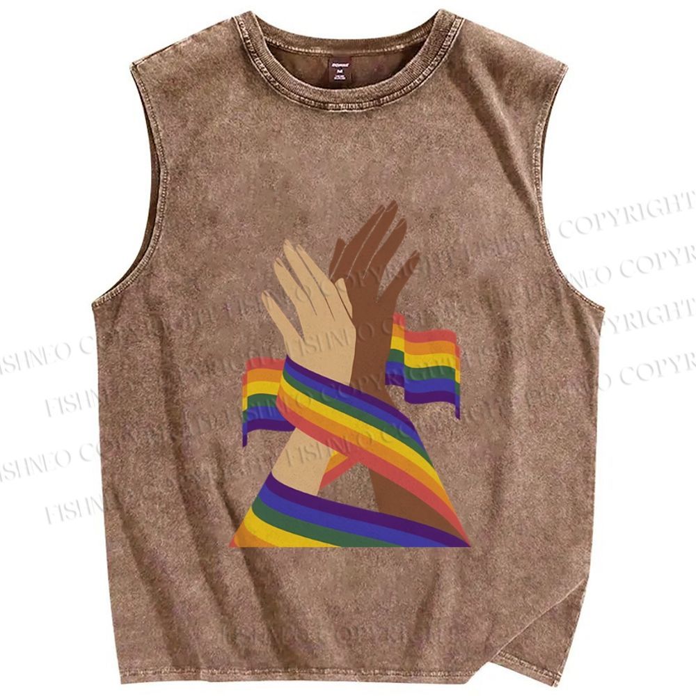 Unisex Pride Printed Washed Tank Top
