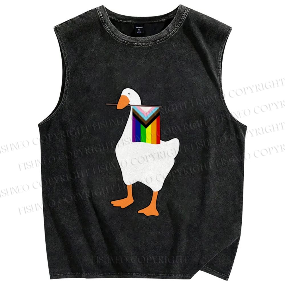 Unisex Pride Silly Goose Printed Washed Tank Top