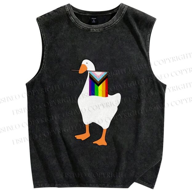 Unisex Pride Silly Goose Printed Washed Tank Top