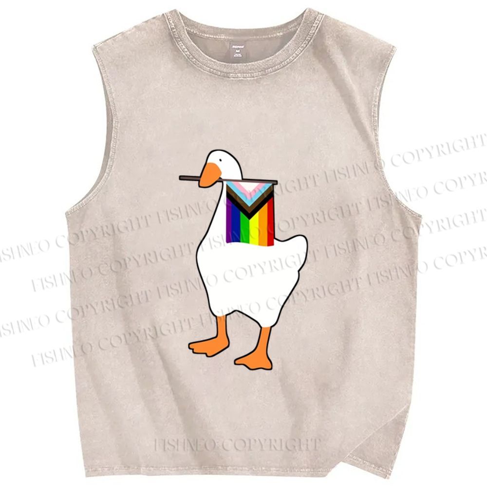 Unisex Pride Silly Goose Printed Washed Tank Top