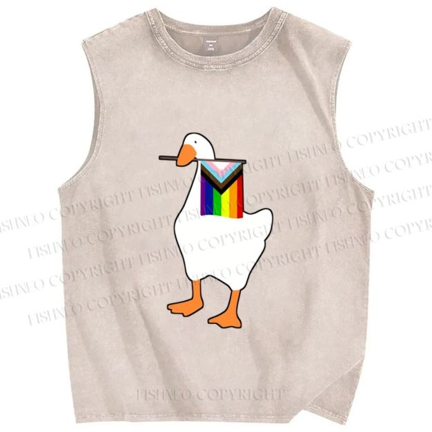 Unisex Pride Silly Goose Printed Washed Tank Top