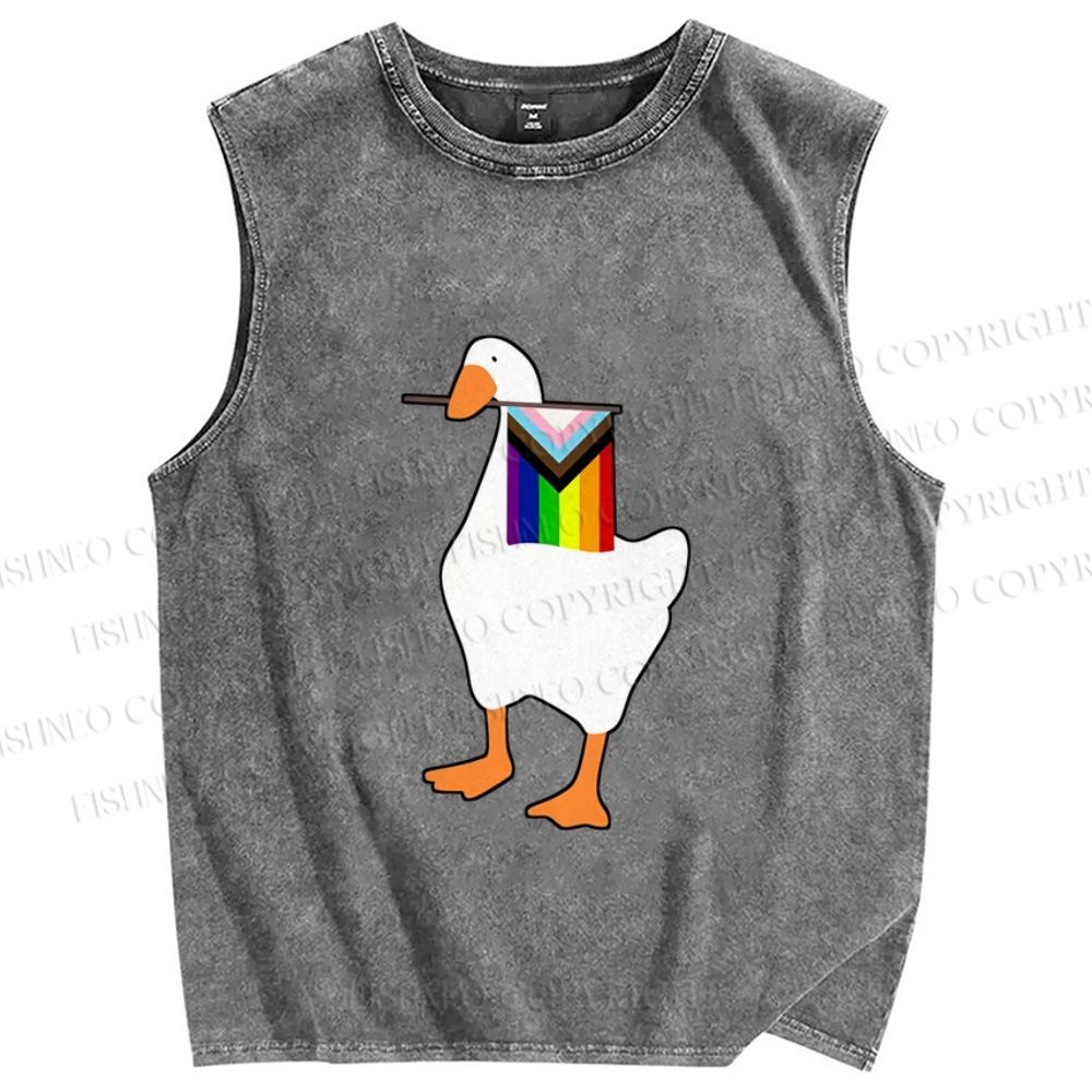 Unisex Pride Silly Goose Printed Washed Tank Top