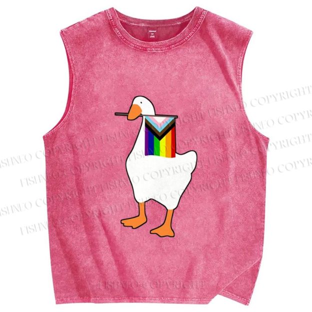 Unisex Pride Silly Goose Printed Washed Tank Top