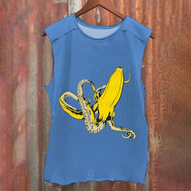 Octopus Banana Vintage Washed Tank Top