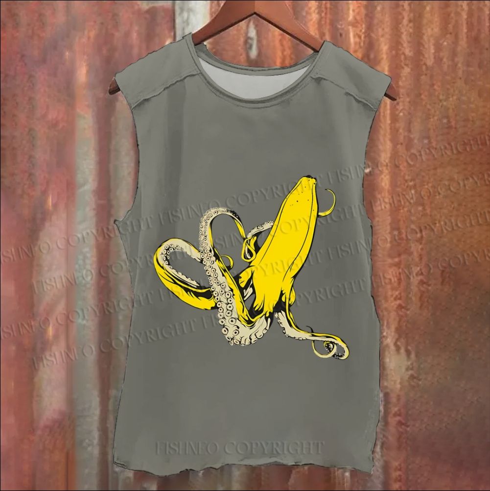 Octopus Banana Vintage Washed Tank Top