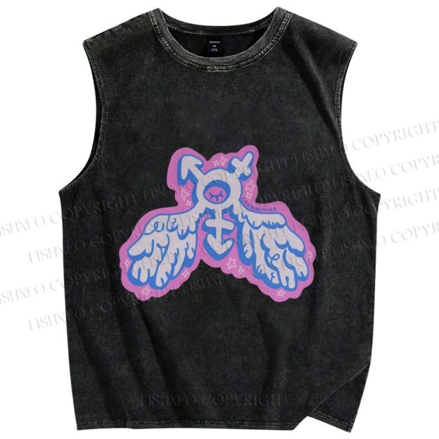 Unisex Pride LGBTQ Graffiti Printed Washed Tank Top