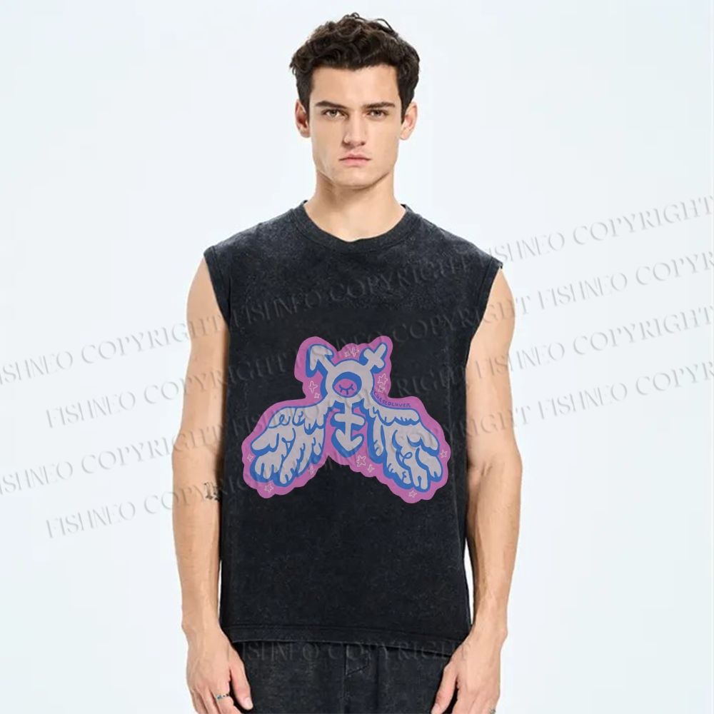 Unisex Pride LGBTQ Graffiti Printed Washed Tank Top