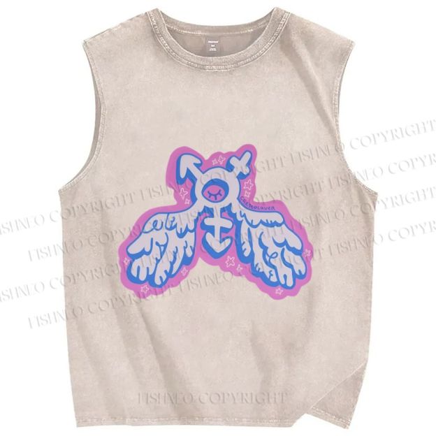 Unisex Pride LGBTQ Graffiti Printed Washed Tank Top