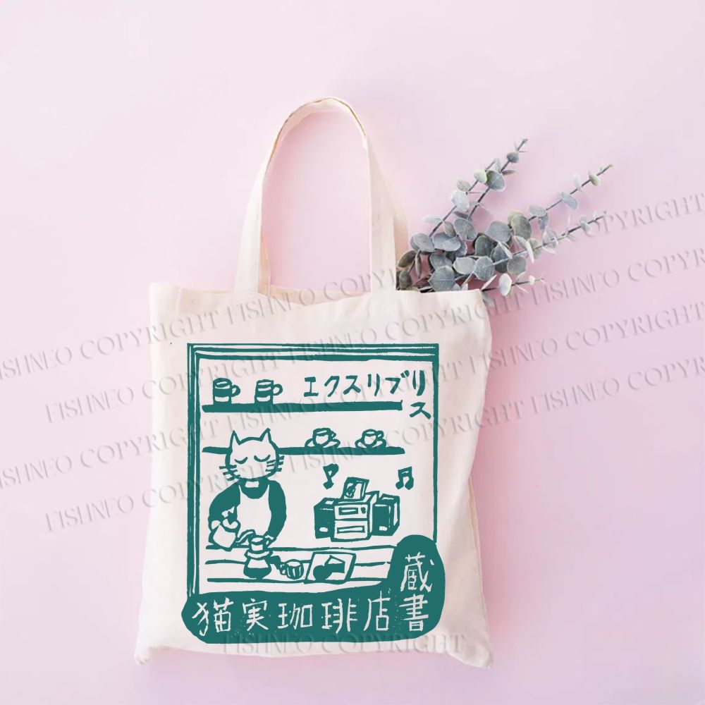 Vintage Cat‘s Cafe Tote Bag