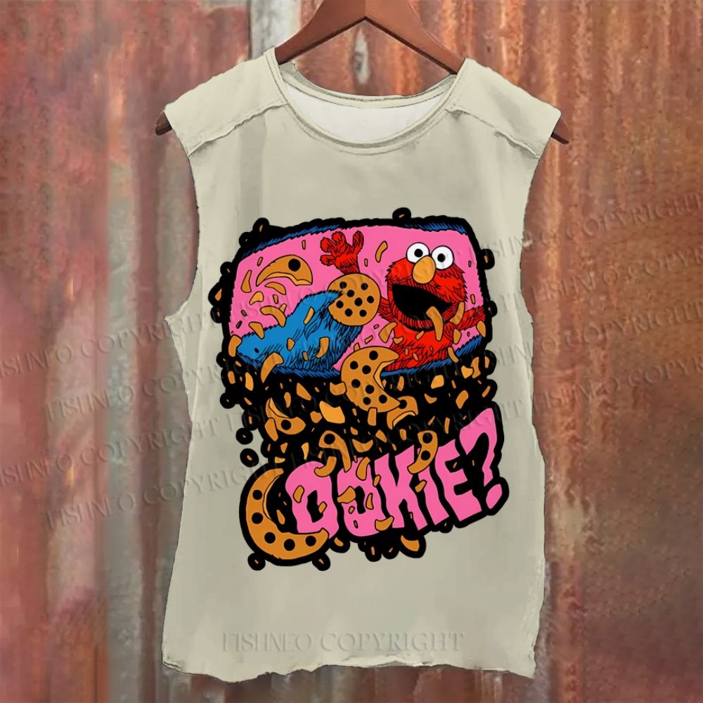 Vintage Sesame Street Cookie Washed Tank Top