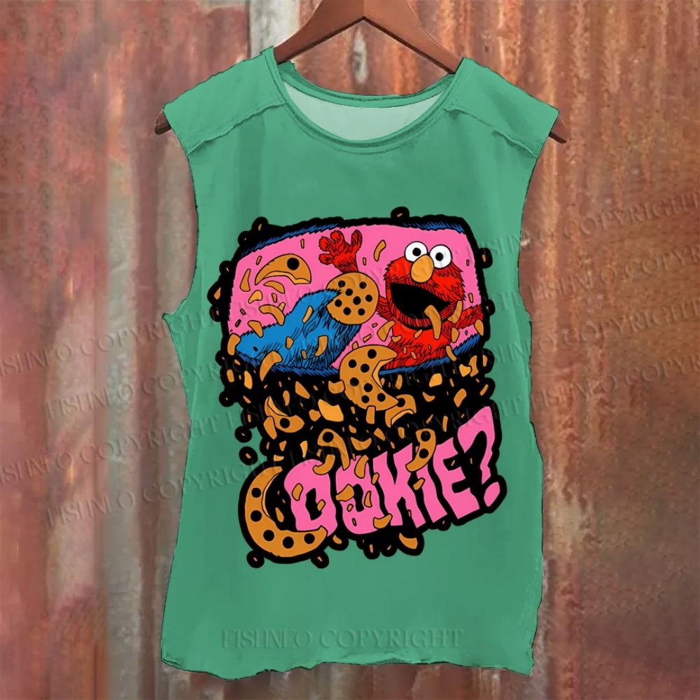 Vintage Sesame Street Cookie Washed Tank Top