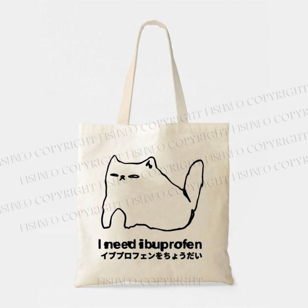I need ibuprofen Cat Vintage Tote Bag