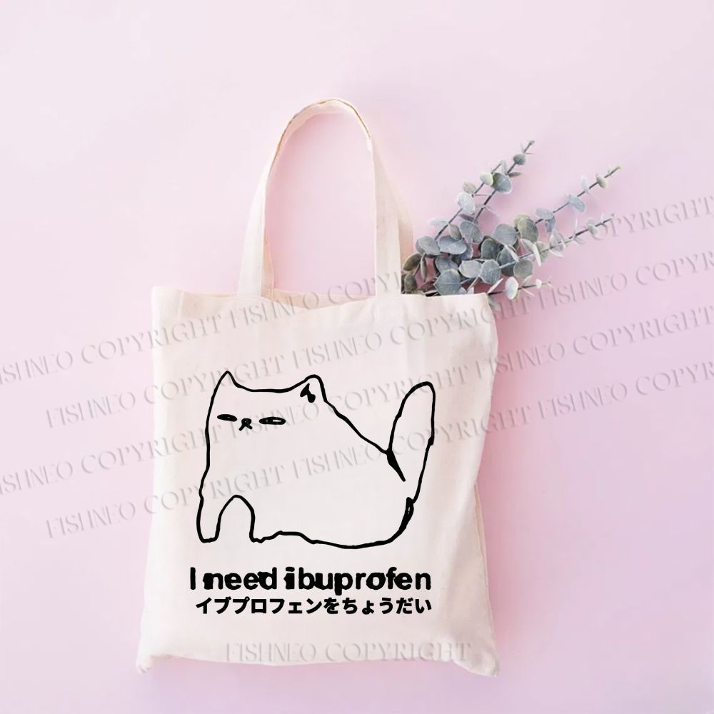 I need ibuprofen Cat Vintage Tote Bag