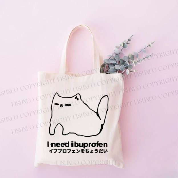 I need ibuprofen Cat Vintage Tote Bag