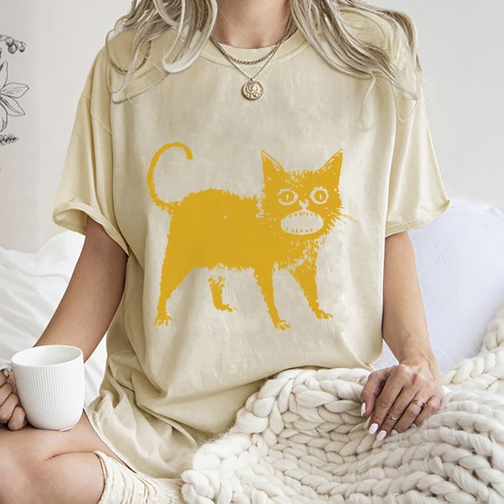 Horrible Japanese Cat Washed T-Shirt