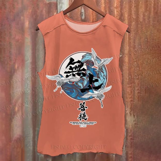 Vintage Japanese Art Wave Washed Tank Top