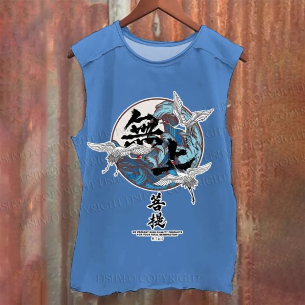 Vintage Japanese Art Wave Washed Tank Top