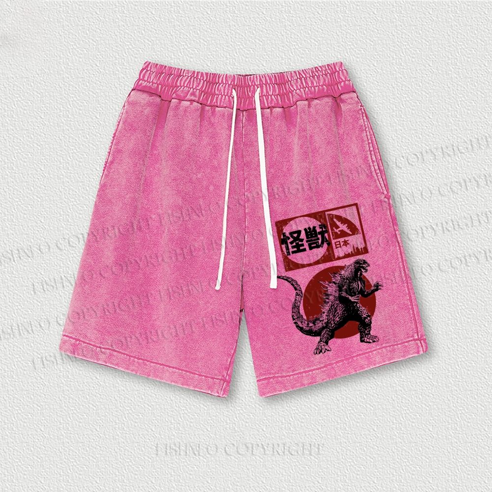 Vintage Japanese Godzilla Washed Vintage Shorts