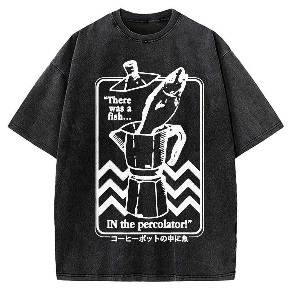 Fish In The Coffee Machine Vintage Washed T-shirt