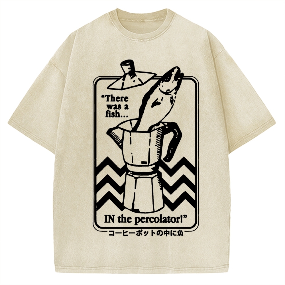 Fish In The Coffee Machine Vintage Washed T-shirt