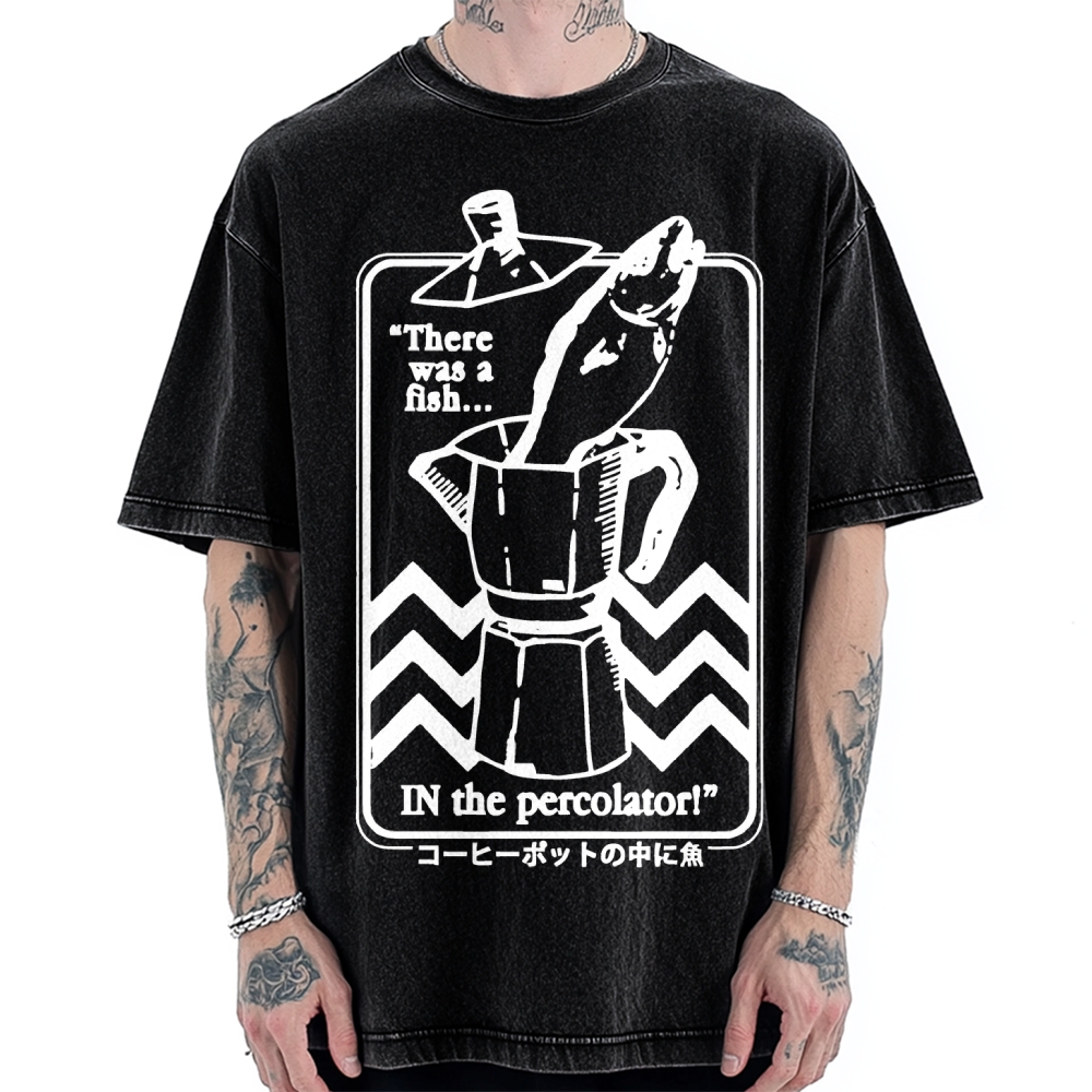 Fish In The Coffee Machine Vintage Washed T-shirt