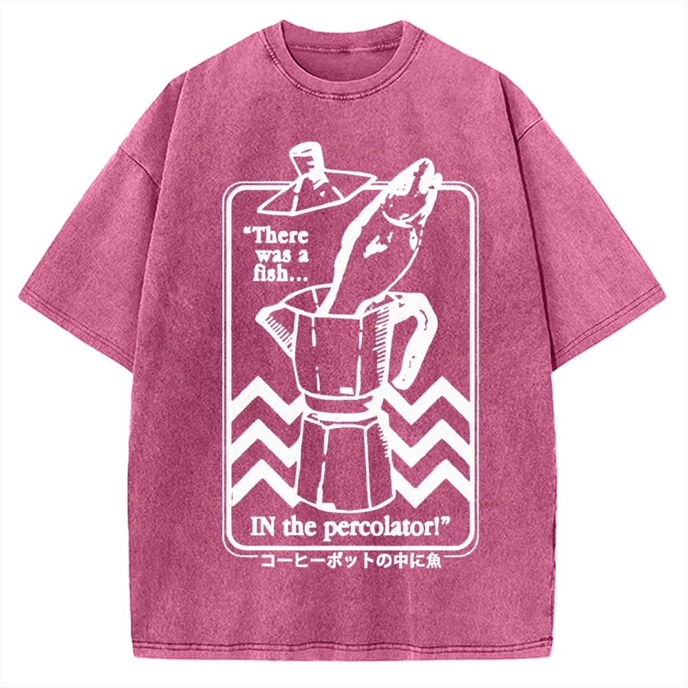 Fish In The Coffee Machine Vintage Washed T-shirt