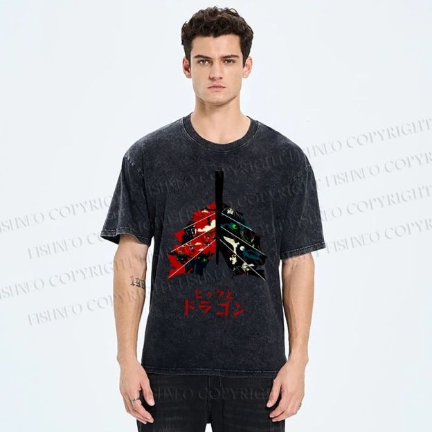 Unisex How to Train Your Dragon Printed Washed Tee