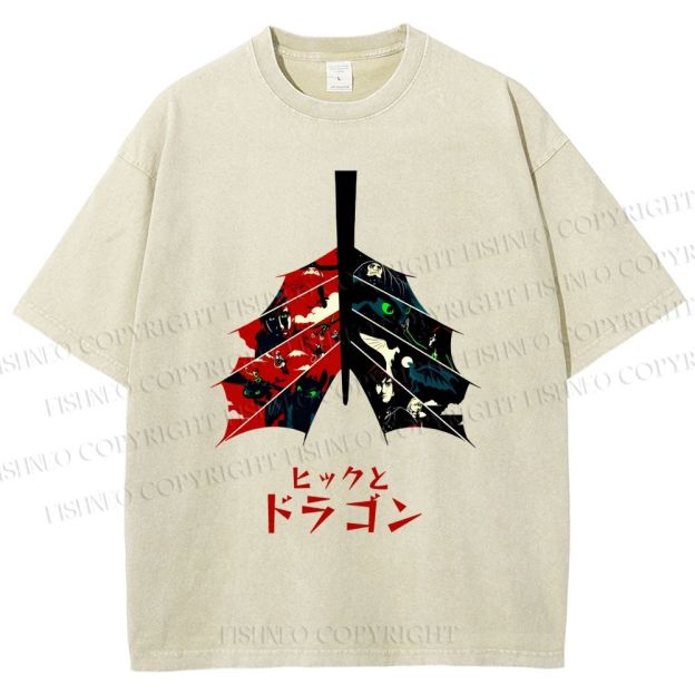 Unisex How to Train Your Dragon Printed Washed Tee