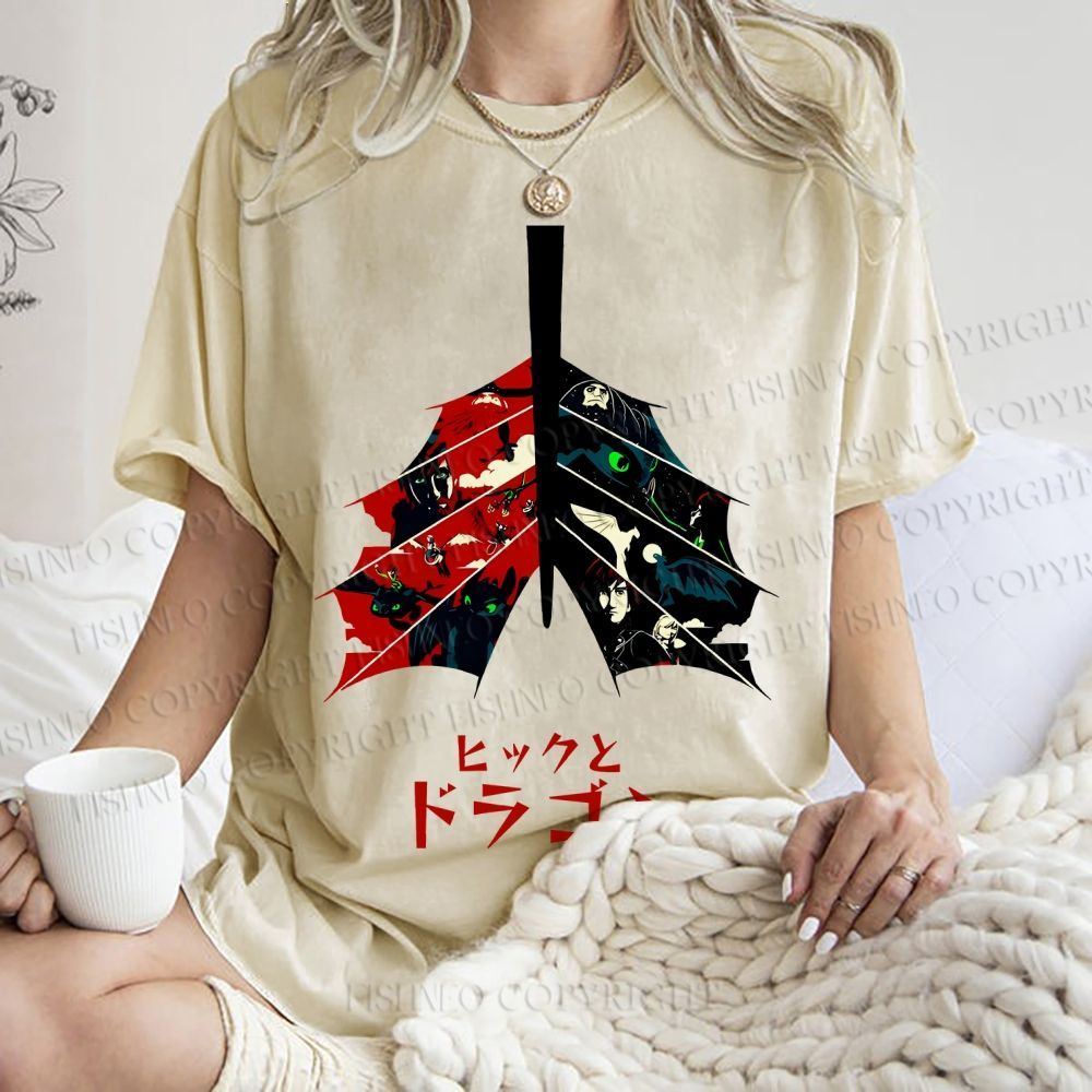 Unisex How to Train Your Dragon Printed Washed Tee