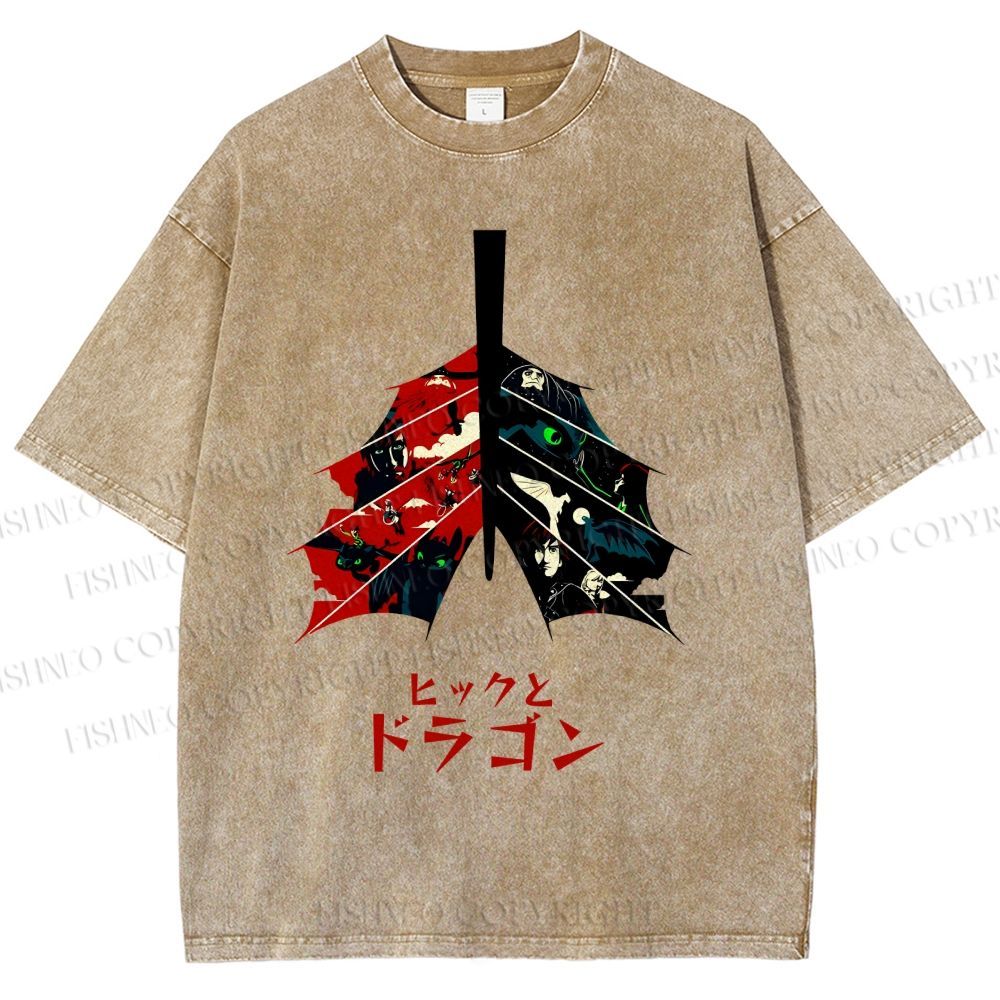 Unisex How to Train Your Dragon Printed Washed Tee
