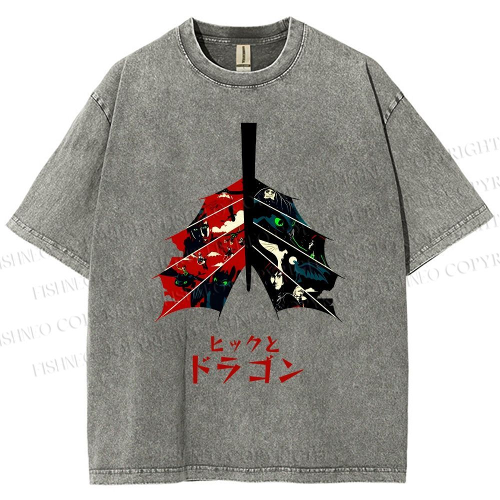 Unisex How to Train Your Dragon Printed Washed Tee