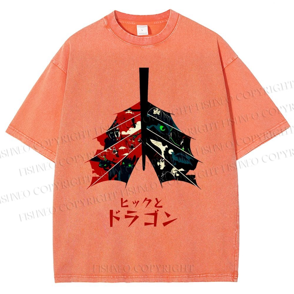 Unisex How to Train Your Dragon Printed Washed Tee