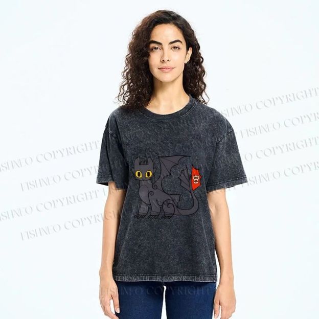 Unisex How to Train Your Dragon Toothless Printed Washed Tee