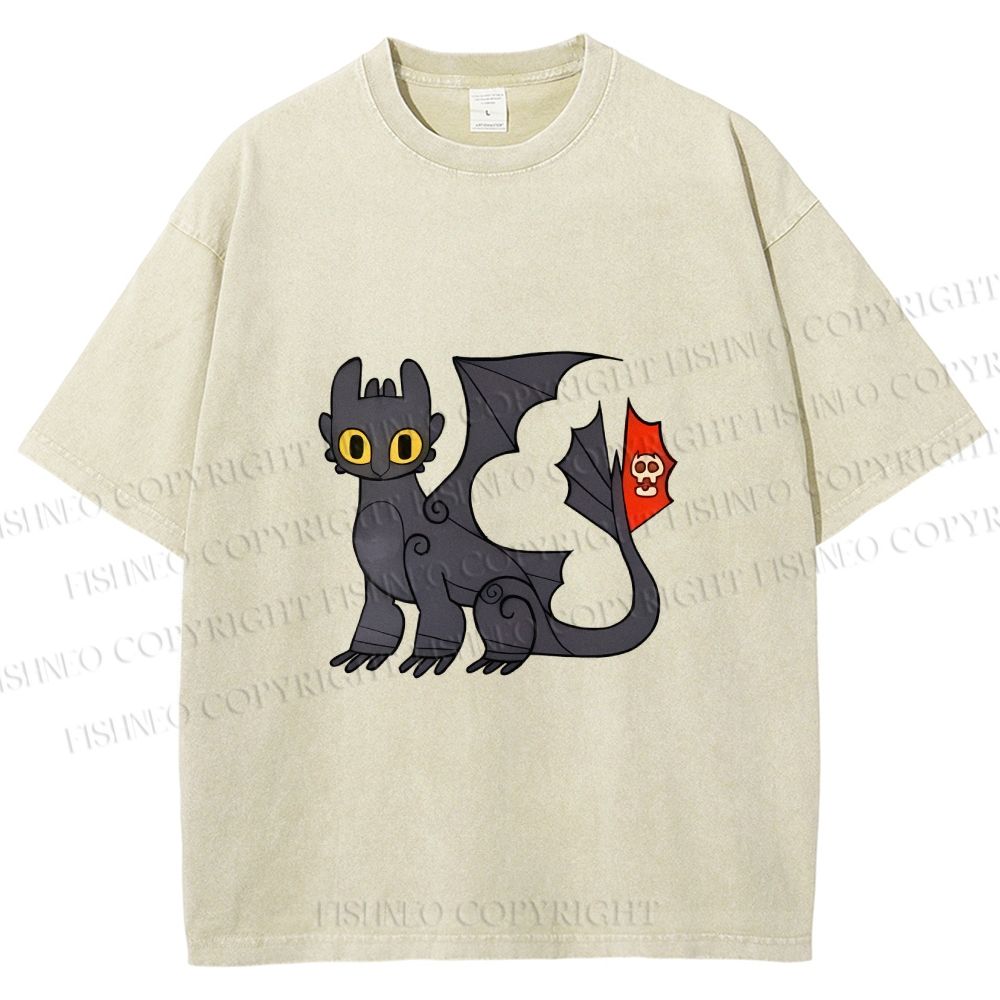 Unisex How to Train Your Dragon Toothless Printed Washed Tee