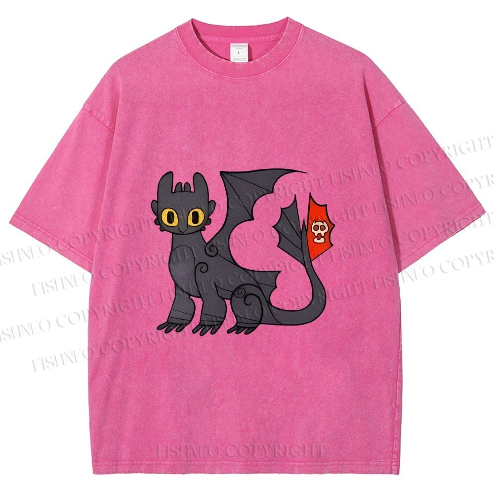 Unisex How to Train Your Dragon Toothless Printed Washed Tee