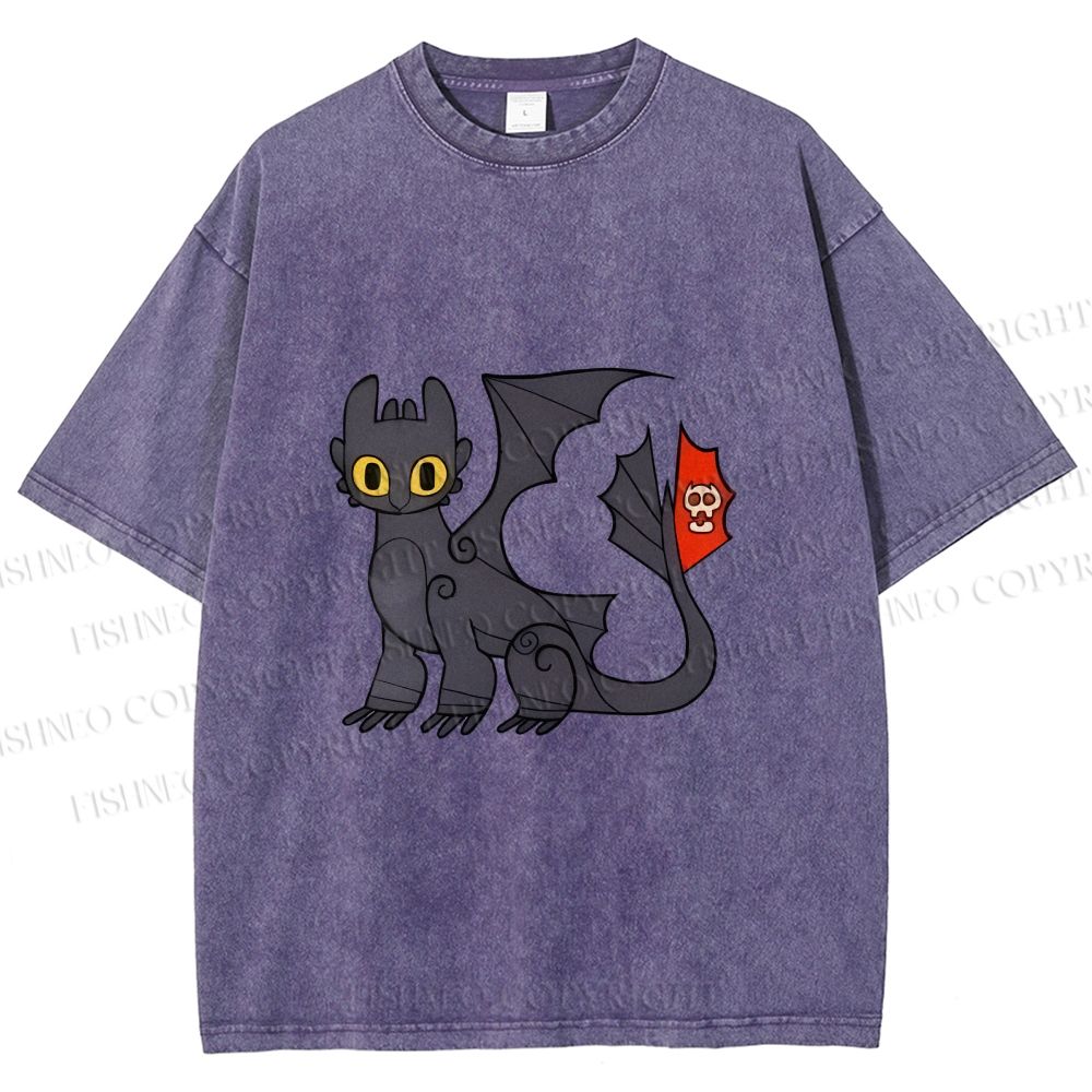 Unisex How to Train Your Dragon Toothless Printed Washed Tee
