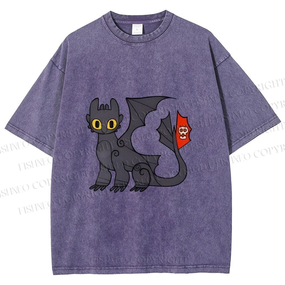 Unisex How to Train Your Dragon Toothless Printed Washed Tee