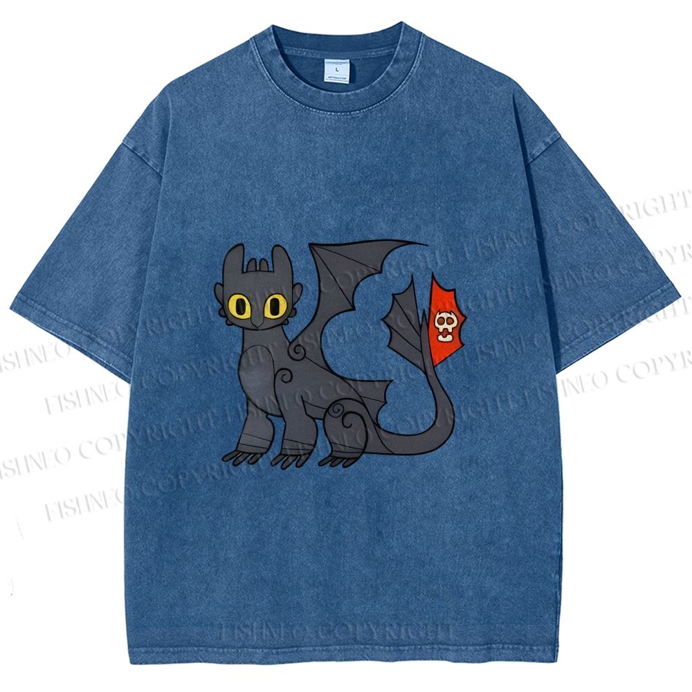 Unisex How to Train Your Dragon Toothless Printed Washed Tee
