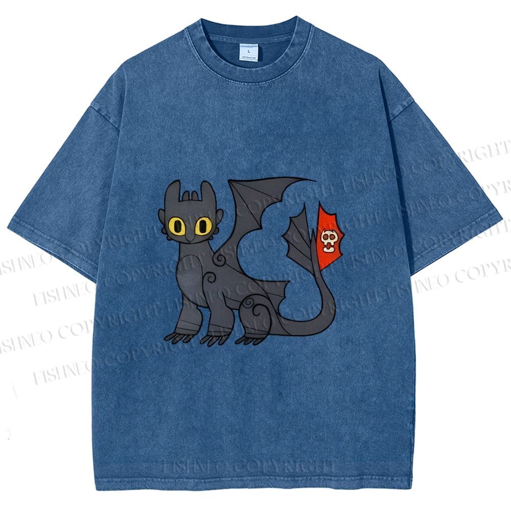 Unisex How to Train Your Dragon Toothless Printed Washed Tee