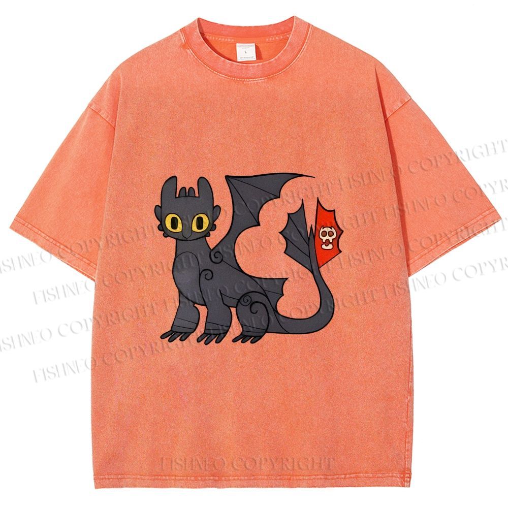 Unisex How to Train Your Dragon Toothless Printed Washed Tee