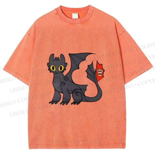 Unisex How to Train Your Dragon Toothless Printed Washed Tee